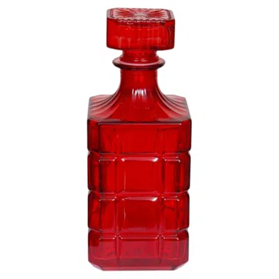 Pre-owned Godinger Radius Crystal Red Decanter