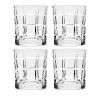 Godinger Radius Plaid Double Old Fashioned Glasses, Set Of 4 In Clear