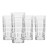 Godinger Radius Plaid Highball Glasses, Set Of 4 In Transparent