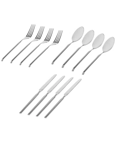 Godinger Ramp Mirrored 18/0 Stainless Steel 12pc Flatware Set In Silver
