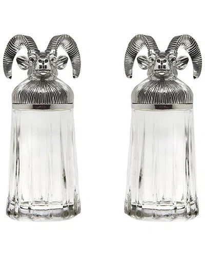 Godinger Rams Head Salt & Pepper Shaker Set In Silver