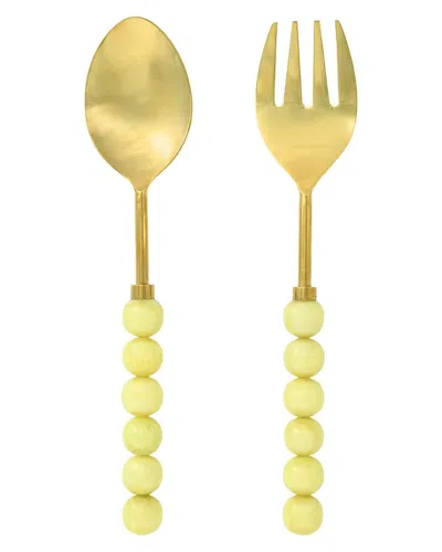 Godinger Rathlin Salad Server Set In Gold