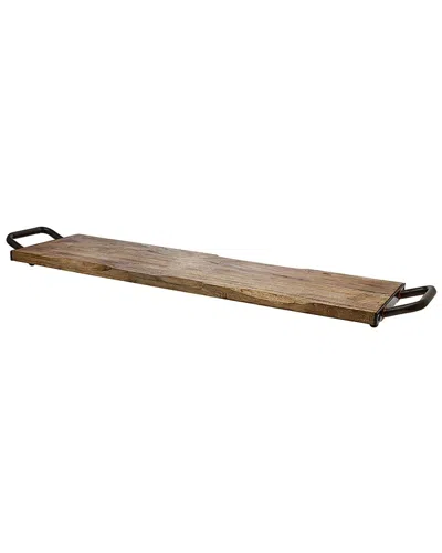 Godinger Rectangular Wood Handled Tray In Brown