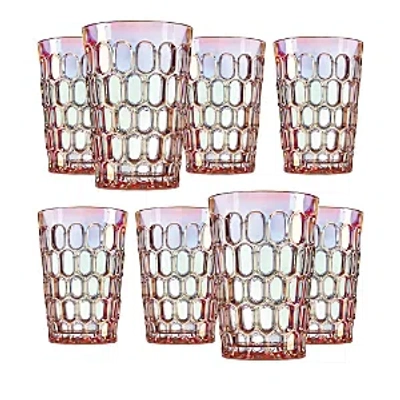 Godinger Rex Pink Highball Glasses, Set Of 8