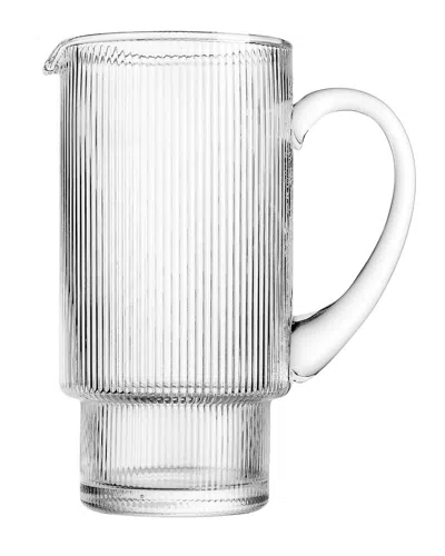 Godinger Ribbed Glass Pitcher In Transparent