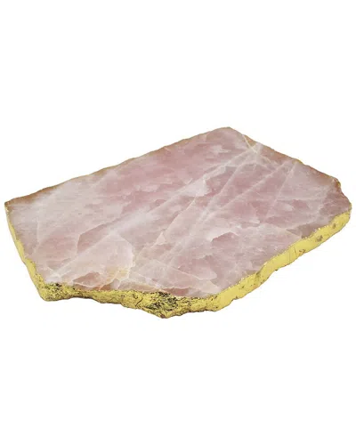 Godinger Rose Quartz Gold Edge Serving Board In Pink