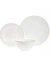 Godinger Saba Gold 18pc Dinnerware Set In White