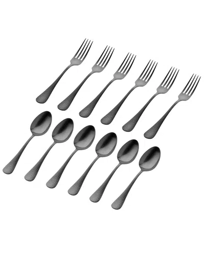 Godinger Salem Matte Black 18/10 Stainless Steel 12pc Flatware Set
