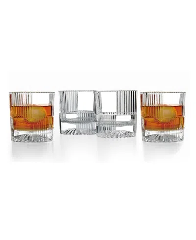 Godinger Scatola Double Old Fashion Glasses, Set Of 4 In Transparent