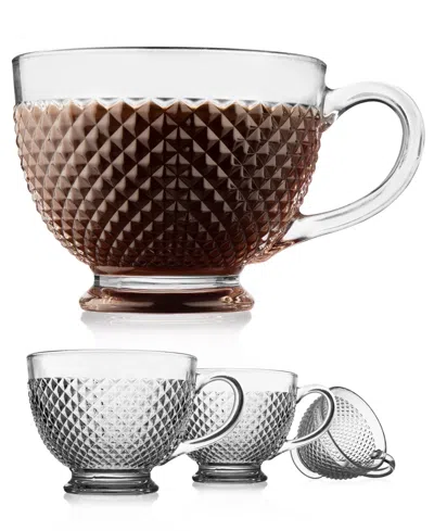 Godinger Scatter Oversized Coffee Mug, Set Of 4 In Transparent