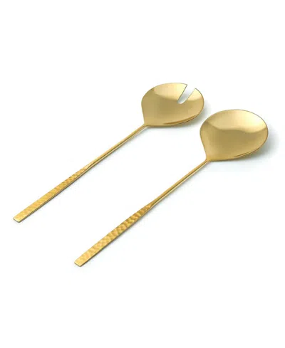 Godinger Sculpted Mirrored 2-pc. Salad Server Set In Gold