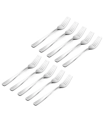 Godinger Set Of 10 Chisel Mirrored 18/0 Stainless Steel Dinner Fork