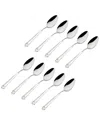 Godinger Set Of 10 Crete Sandblasted Mirrored 18/0 Stainless Steel Tablespoon In Silver