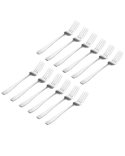 Godinger Set Of 12 Chisel Matte 18/0 Stainless Steel Salad Fork