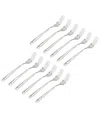 Godinger Set Of 12 Crete Sandblasted Mirrored 18/0 Stainless Steel Salad Fork In Silver