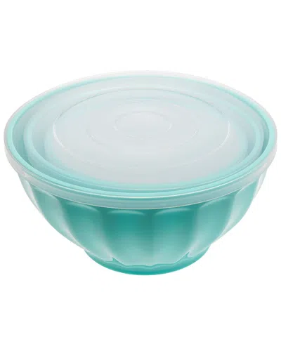 Godinger Set Of 3 Mixing Bowls In Blue