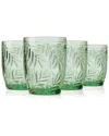 Godinger Set Of 4 Bali Double Old Fashion Glasses In Green