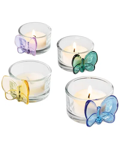 Godinger Set Of 4 Butterfly Votives In Multi