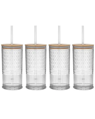 Godinger Set Of 4 Claro Acrylic Sippy Cups In Gray