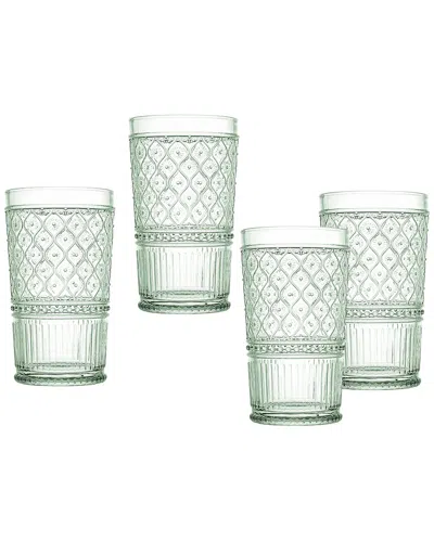 Godinger Set Of 4 Claro Highballs In Green