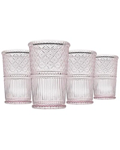 Godinger Set Of 4 Claro Tumblers In Pink