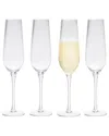 Godinger Set Of 4 Divo Optic Champagne Flutes