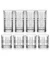Godinger Set Of 4 Double Old Fashioned Glasses And 4 Highballs Glasses In Clear