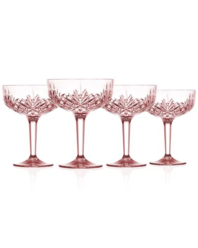 Godinger Set Of 4 Dublin Acrylic Blush Champagne Coupes In Pink