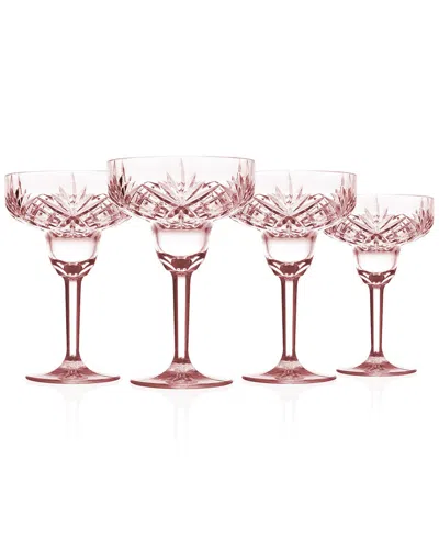 Godinger Set Of 4 Dublin Acrylic Blush Margarita Glasses In Pink