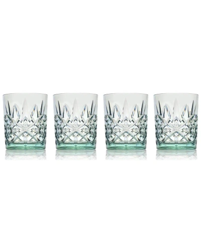 Godinger Set Of 4 Dublin Acrylic Seafoam Double Old Fashion Glasses In Green