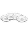 Godinger Set Of 4 Dublin Crystal Rimmed Dessert Plates