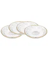 Godinger Set Of 4 Dublin Crystal Rimmed Dessert Plates