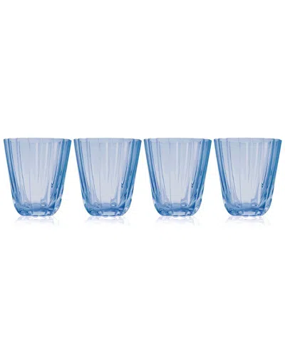Godinger Set Of 4 Genesis Double Old Fashioned Glasses In Blue