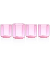 GODINGER GODINGER SET OF 4 HELIX PINK DOUBLE OLD FASHION GLASSES