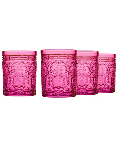Godinger Set Of 4 Jax Double Old Fashioned Glasses In Pink