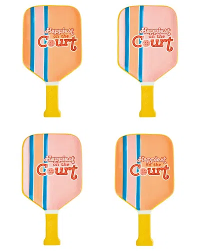 Godinger Set Of 4 League Pickle Ball Appetizer Plates