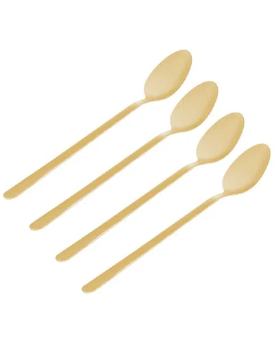 Godinger Set Of 4 Lola Matte Gold 18/0 Stainless Steel Iced Tea