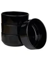 Godinger Set Of 4 Marbella Stacking Melamine Cereal Bowls In Black