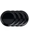 Godinger Set Of 4 Marbella Stacking Melamine Salad Plates In Black