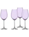 Godinger Set Of 4 Meridian White Wine Glasses In Purple