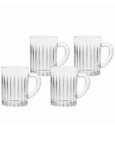 Godinger Set Of 4 Parallels Coffee Mugs In Transparent
