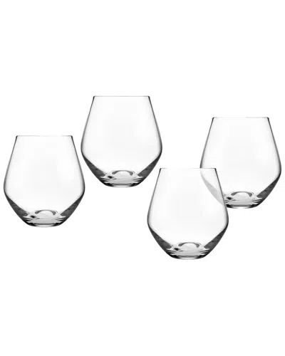 Godinger Set Of 4 Pavilion Stemless Wine Glasses In Transparent