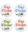 Godinger Set Of 4 Pickle Ball Melamine Appetizer Plates