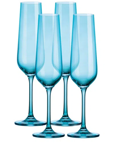 Godinger Set Of 4 Sheer Flutes