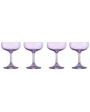 Godinger Set Of 4 Veneto Amethyst Champagne Coupes