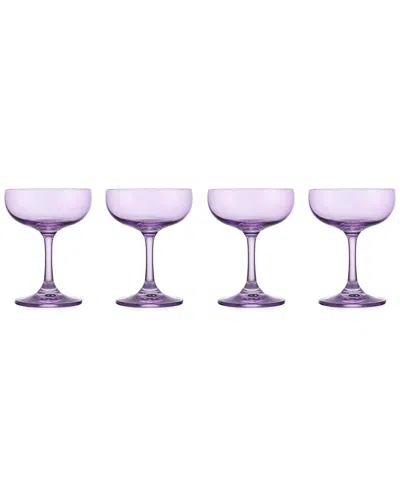 Godinger Set Of 4 Veneto Amethyst Champagne Coupes