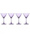 Godinger Set Of 4 Veneto Amethyst Martini Glasses