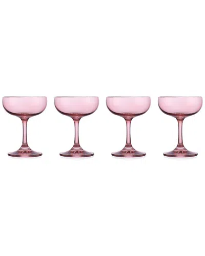 Godinger Set Of 4 Veneto Ballet Champagne Coupes In Pink