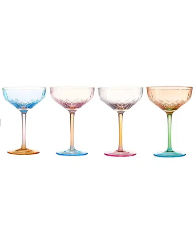 Godinger Set Of 4 Verbena Coupes In Multi