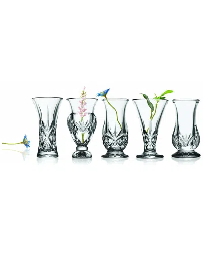 Godinger Set Of 5 Dublin Bud Vases In Transparent